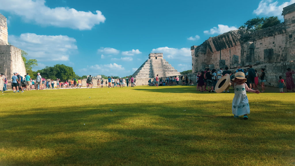 Baby with hat in chichen itza mexico