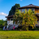 exterior of a round airbnb house in kauai