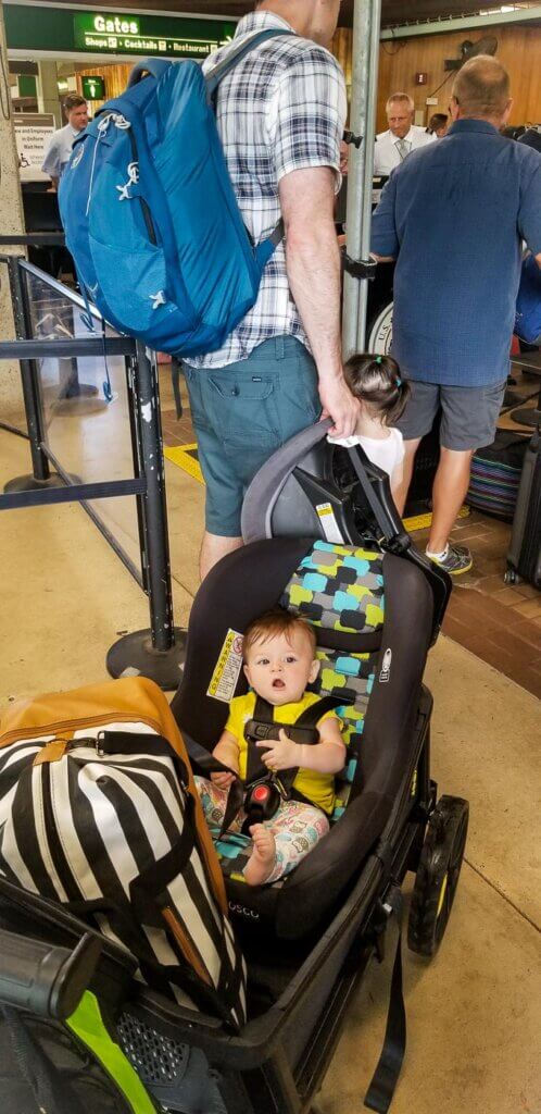 travel diaper bag airport security line struggle